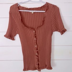 Rib-Knit Blouse